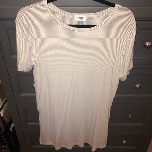 Short Sleeved striped long T-shirt
